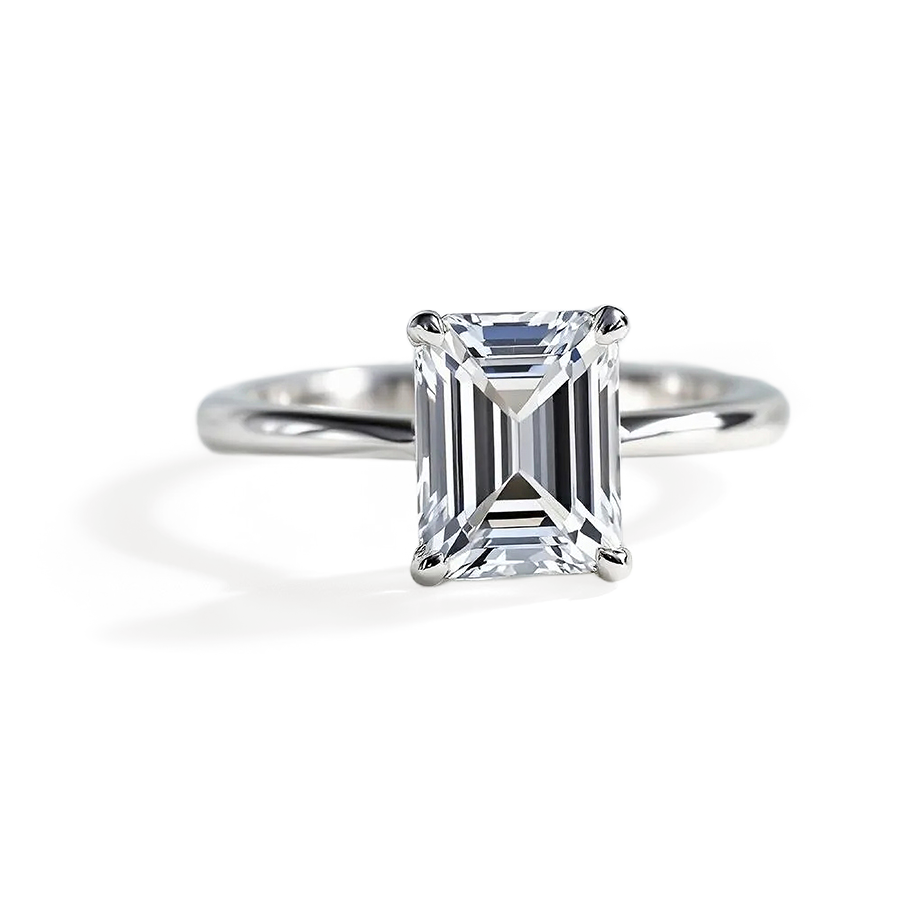 Smaragdschliff-Diamantring